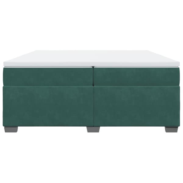 Ramsäng med madrass mörkgrön 200x200 cm sammet
