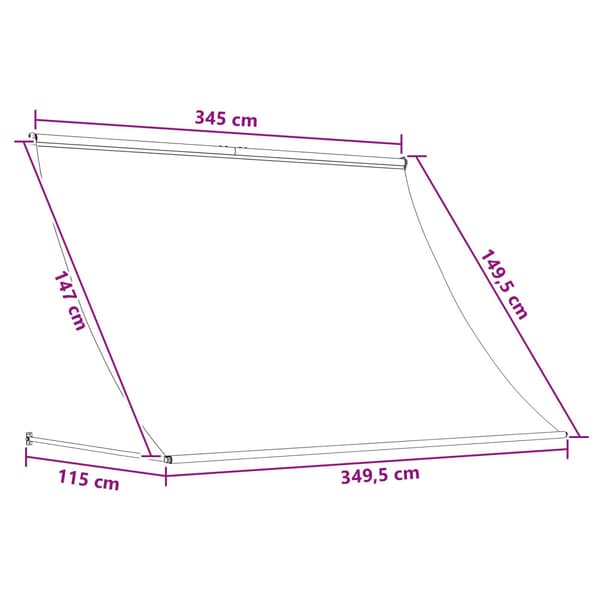 Markis Brun 350 x 150 cm 180 g / m² Polyester med PU-beläggning