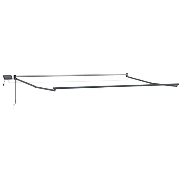 Manuell utdragbar markis med LED-lampor 4 × 3 m