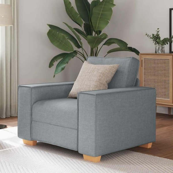 Soffa ljusgrå 100x78x84 cm tyg