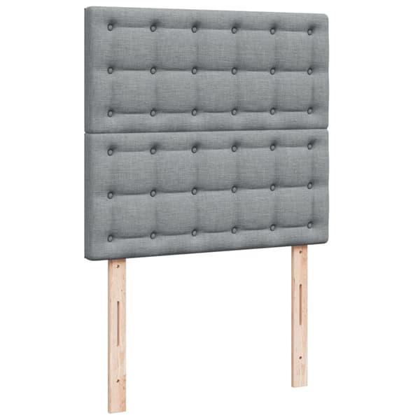 Ramsäng med madrass ljusgrå 90x190 cm tyg