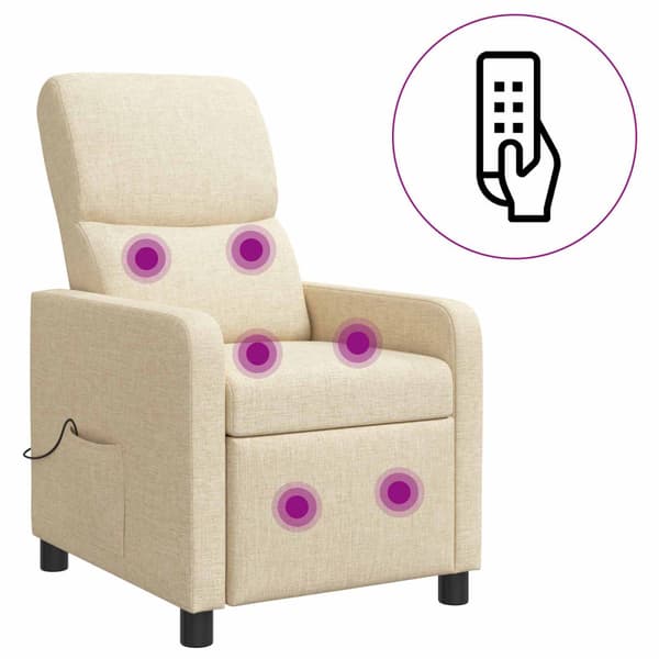 Recliner Gräddvit Tyg