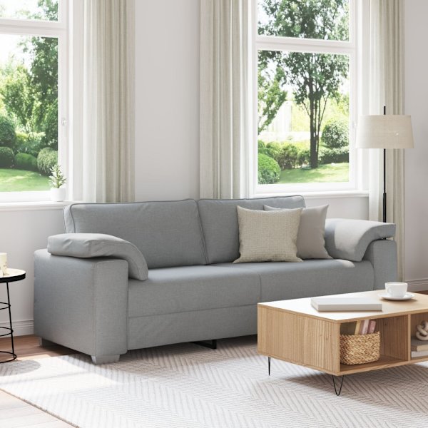 3-Sits soffa Ljusgrå 220 cm tyg