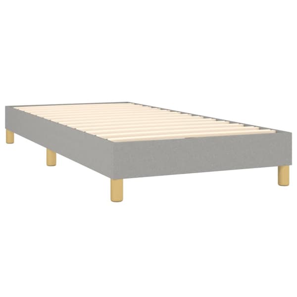 Ramsäng med madrass ljusgrå 90x190 cm tyg