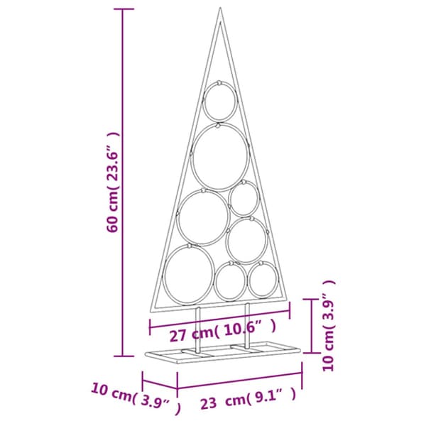 Julgran i metall svart 60 cm