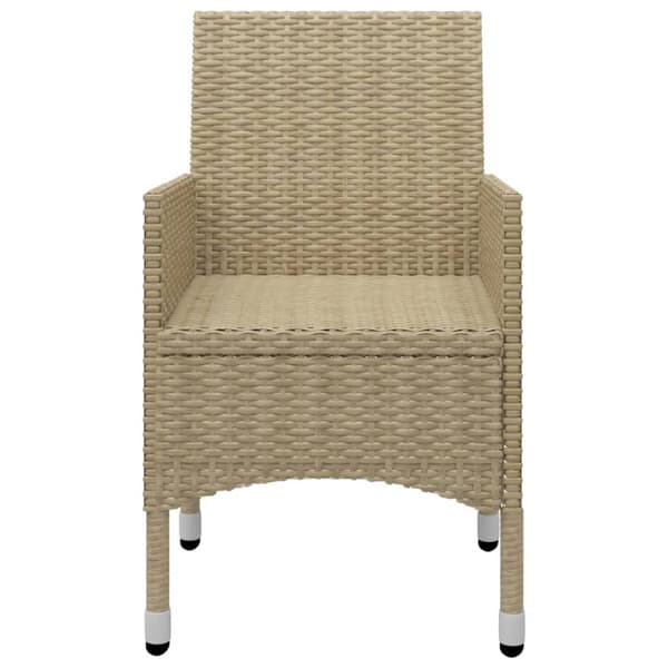 Matgrupp för trädgården 9 delar beige