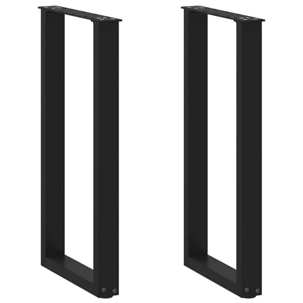 Konsolbordsben U-formade 2 st svarta 38x(72-73) cm stål