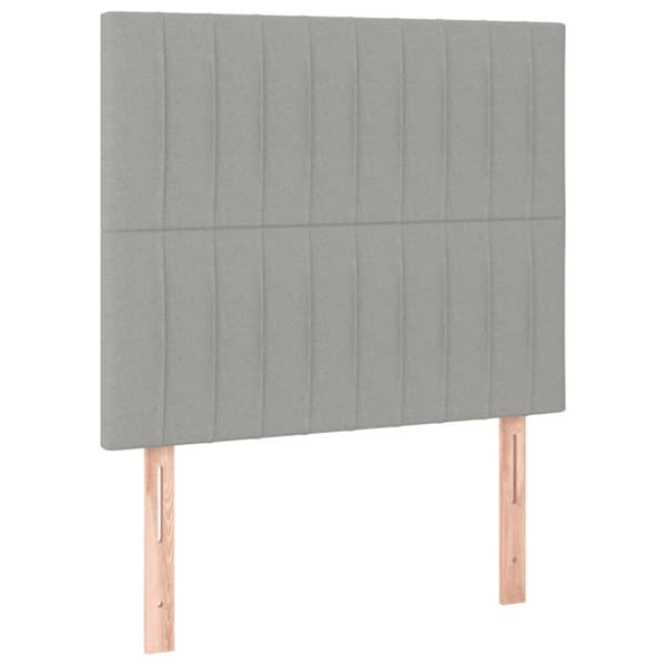 Ramsäng med madrass ljusgrå 90x190 cm tyg