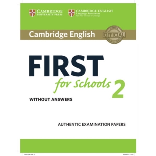 Cambridge English First for Schools 2 Student's Book without answers (häftad, eng)