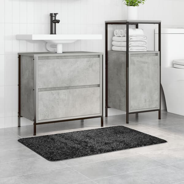 Halkfri Badmatta Mörkgrå 60 x 90 cm PP