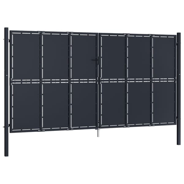 Trädgårdsgrind stål 400x175 cm antracit