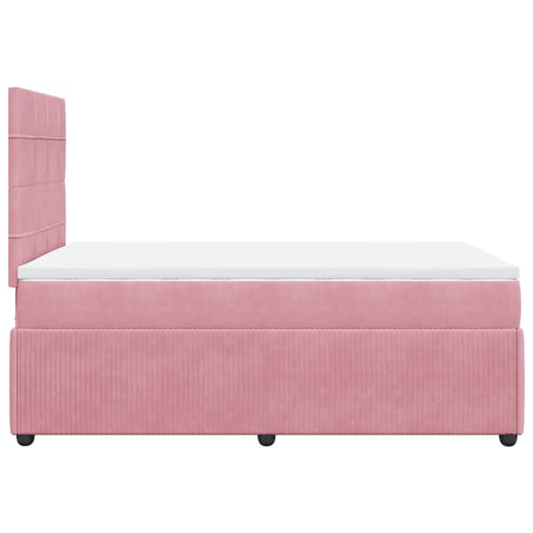 Ramsäng med madrass rosa 120x190 cm sammet
