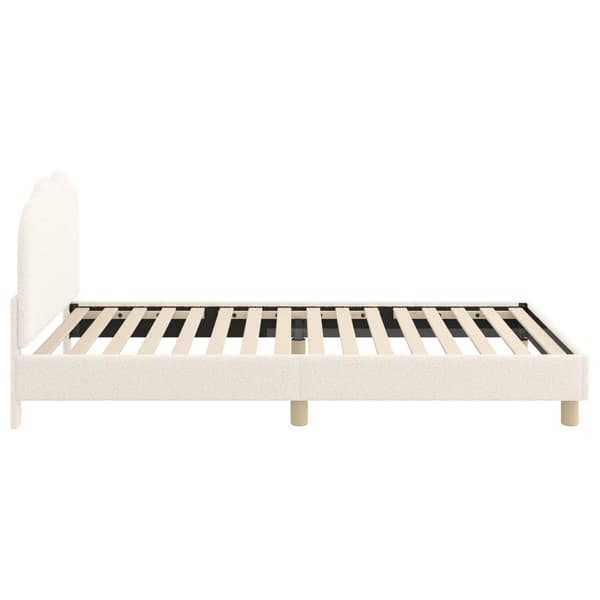 Barnsängram med sänggavel Gräddvit 90 x 200 cm Bouclé
