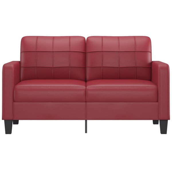2-sitssoffa vinröd 140 cm fuskläder
