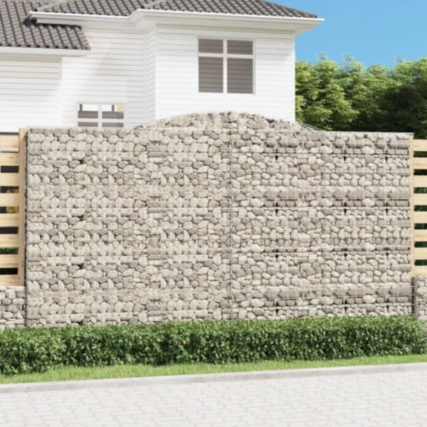 Gabioner bågformade 4 st 400x50x220/240 cm galvaniserat järn
