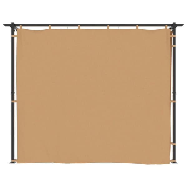 Paviljong med draperier 3x3 m taupe stål