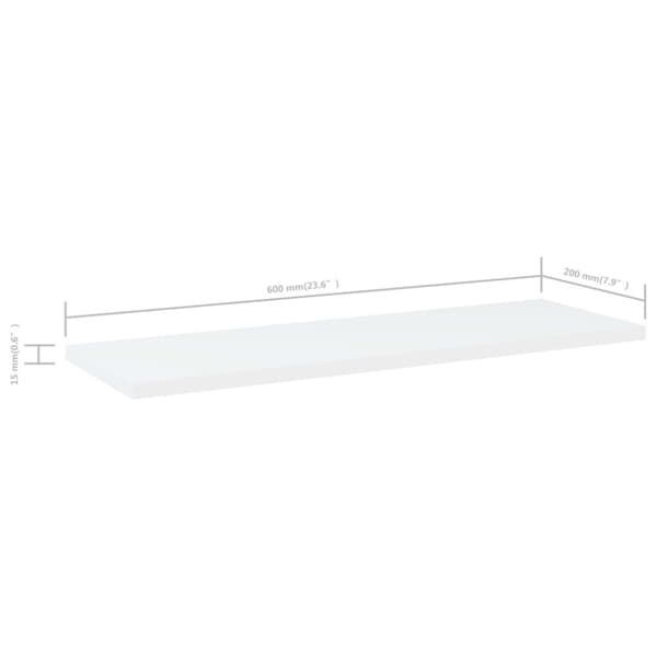 Hyllplan 4 st vit 60x20x1,5 cm konstruerat trä