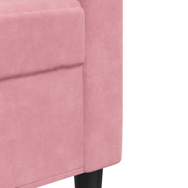 Soffgrupp med dynor 4 delar rosa sammet