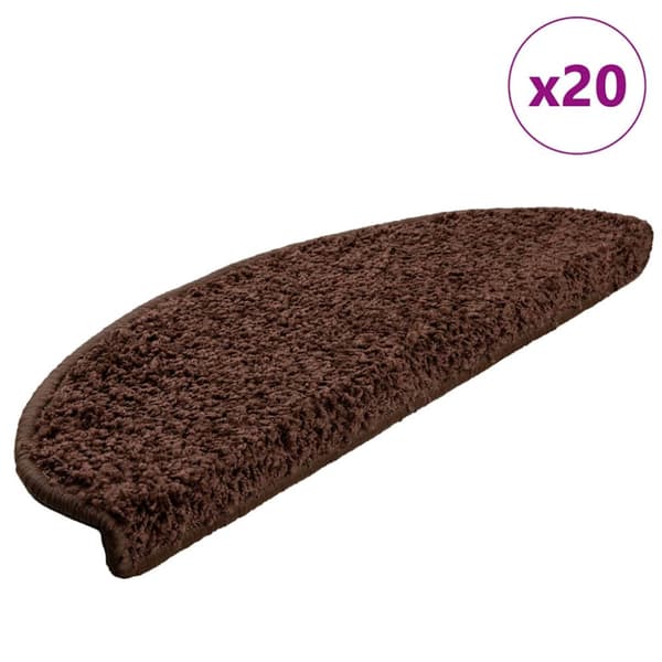 Trappmattor 20 st 65x21x4 cm bruna halvrunda stora