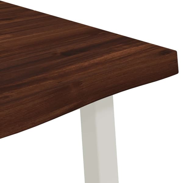 120 x 70 x 75 cm Massivt Akaciaträ Mörkbrun och Vit Rektangulär