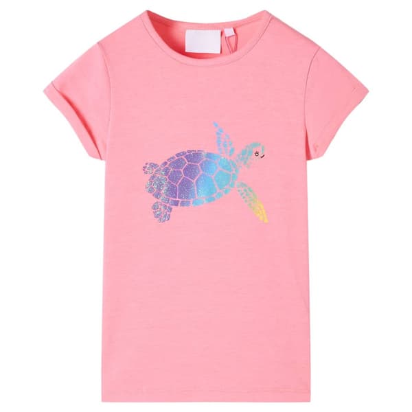 T-shirt för barn stark rosa 128