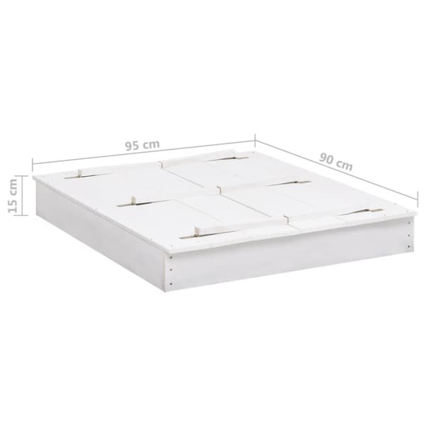 Sandlåda granträ vit 95x90x15 cm