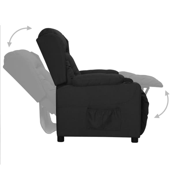 Reclinerfåtölj svart tyg