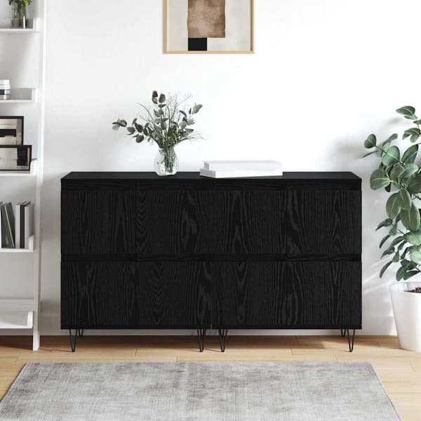Skåp 2 pcs Svart ek