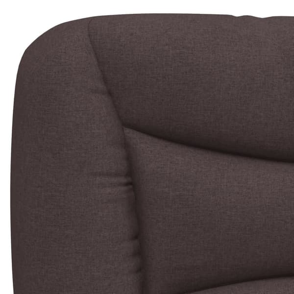 Bed Frame with LED without Mattress "Hvar" Dark Brown 90x190 cm Fabric
