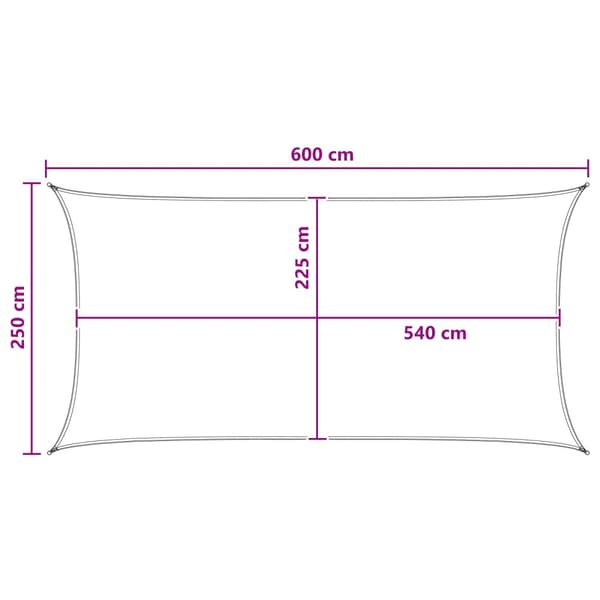 Solsätt segel Orange 2,5 x 6 m HDPE