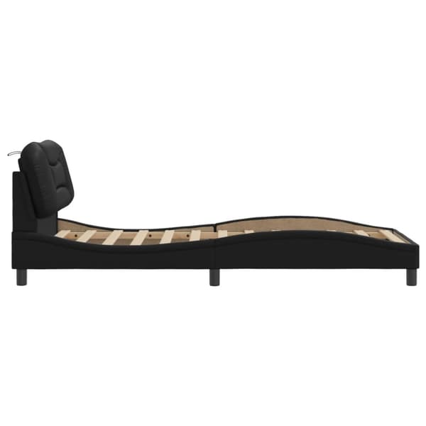 Bed Frame without Mattress "Hvar" Black 80x200 cm Faux Leather
