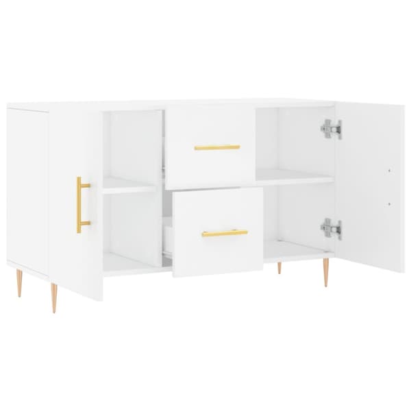 Skänk vit 100x36x60 cm konstruerat trä