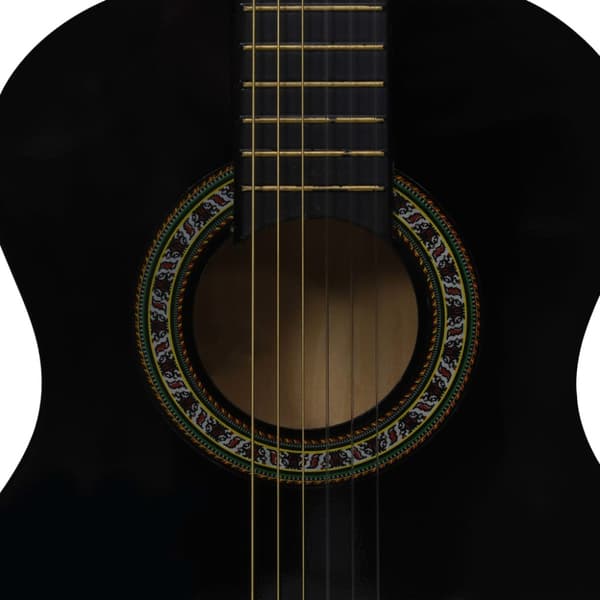 Klassisk gitarr för nybörjare 8 delar svart 1/2 34"