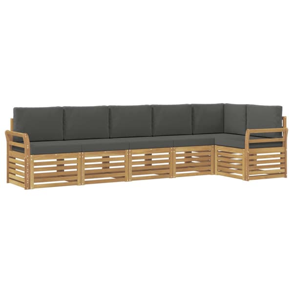 Utomhussoffset 6 pcs Vit och antracit 308 x 130,5 x 73 cm