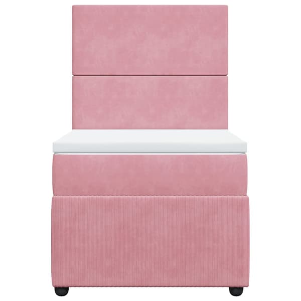 Ramsäng med madrass rosa 100x200 cm sammet