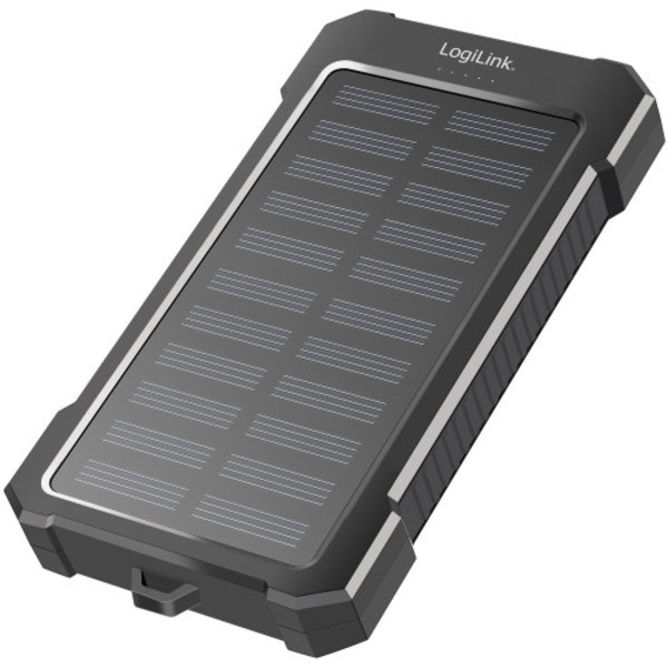PowerBank 10.000 mAh 12W Solcell Svart