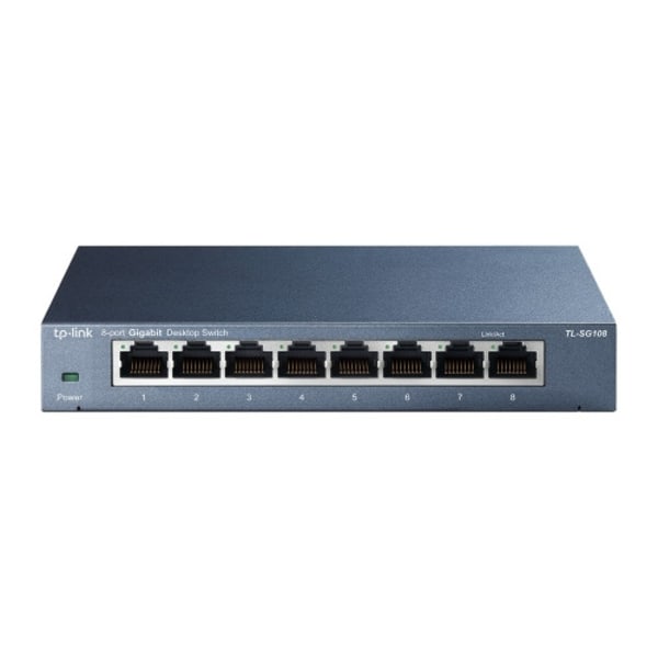 TP-Link TL-SG108 8-port Metal Gigabit Switch - switch - 8 portar - ohanterad Svart