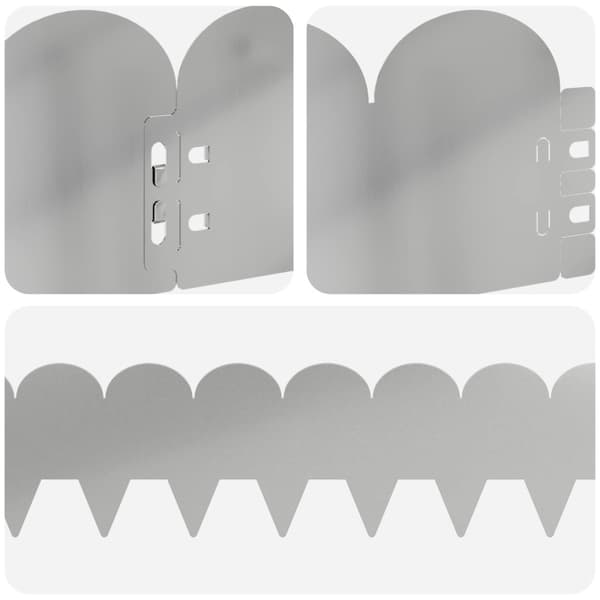 Kant för gräsmatta 10 pcs 103 x 15 cm Stål Silver