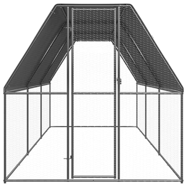 Hönsbur för utomhusbruk 2x6x2 m galvaniserat stål