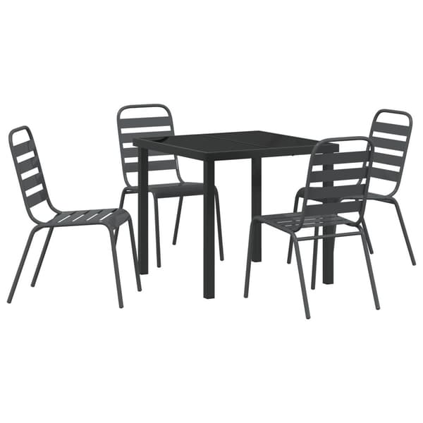 Trädgårdsmöbelset 5 pcs Antracit Pulverlackerat stål