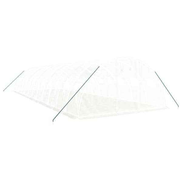 Växthus med stålram vit 48 m² 12x4x2 m