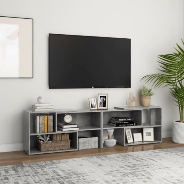 Tv-bänk betonggrå 149x30x52 cm konstruerat trä