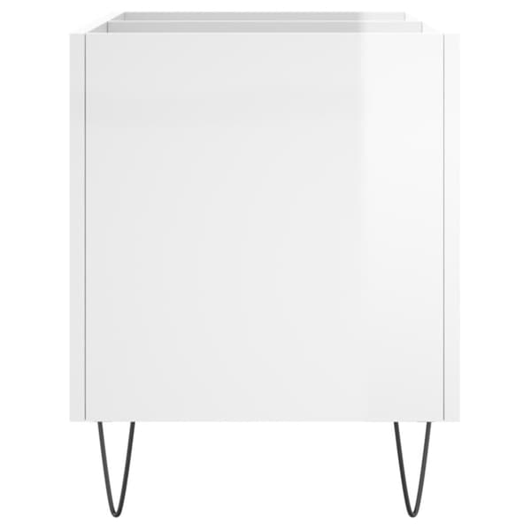 Stereobänk vit högglans 74,5x38x48 cm konstruerat trä
