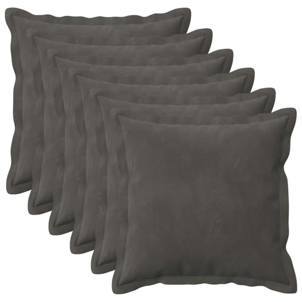 Kuddöverdrag 6 st HOUTEN Mörkgrå 40 x 40 cm Sammet