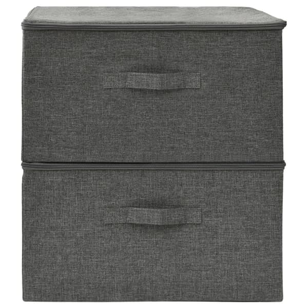 Förvaringslåda 2 st tyg 43x34x23 cm antracit