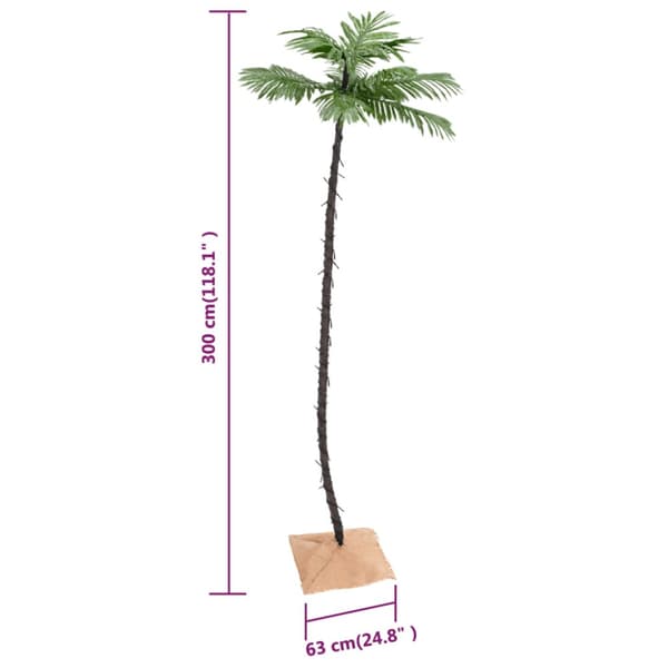 Palmträd med LED varmvit 192 LEDs 300 cm