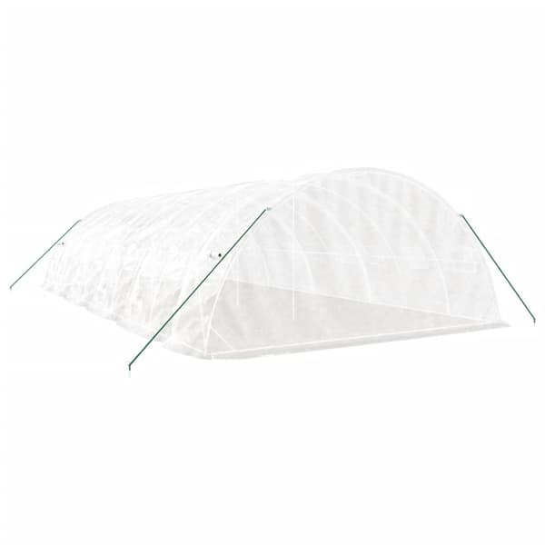 Växthus med stålram vit 50 m² 10x5x2,3 m