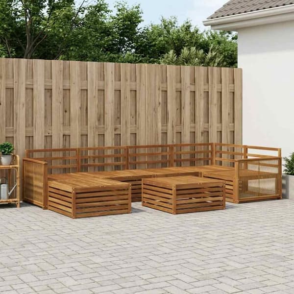 Utomhussoffset 7 pcs Naturlig
