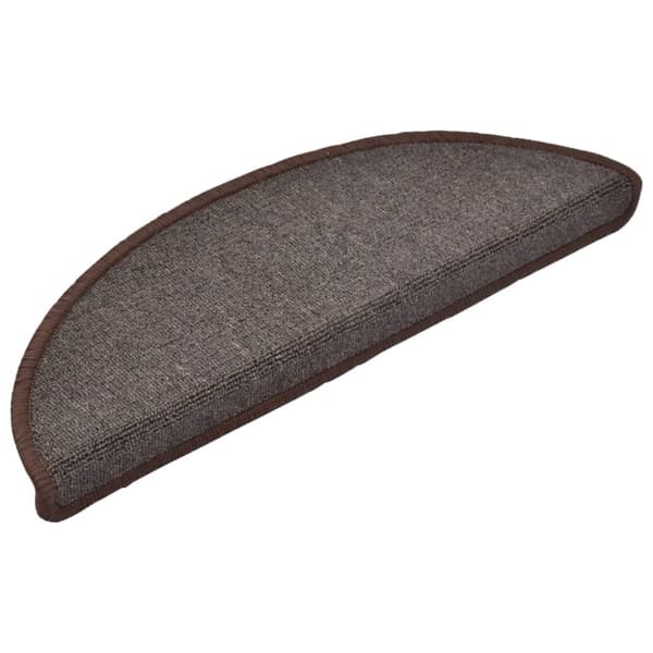 Trappmattor 15 st 65x24x4 cm kaffebruna halvrunda stora