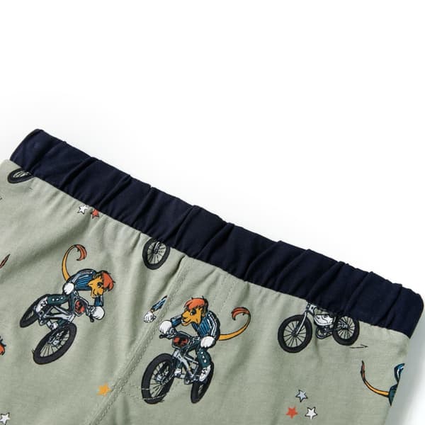 Barnpyjamas med korta ärmar ljus khaki 128